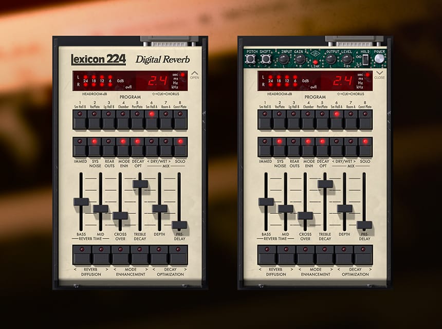 UAD Lexicon 224 Digital Reverb System Noiseで古い機材感を調整